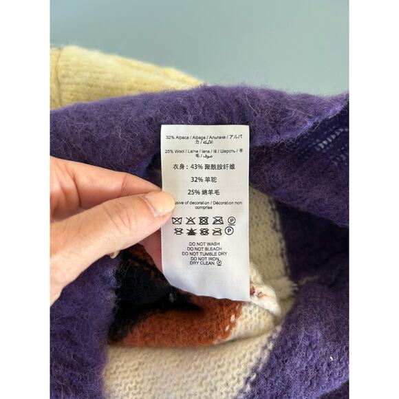 Marc Jacobs womens sweater size XL block stripes Alpaca/Wool blend - Picture 8 of 10